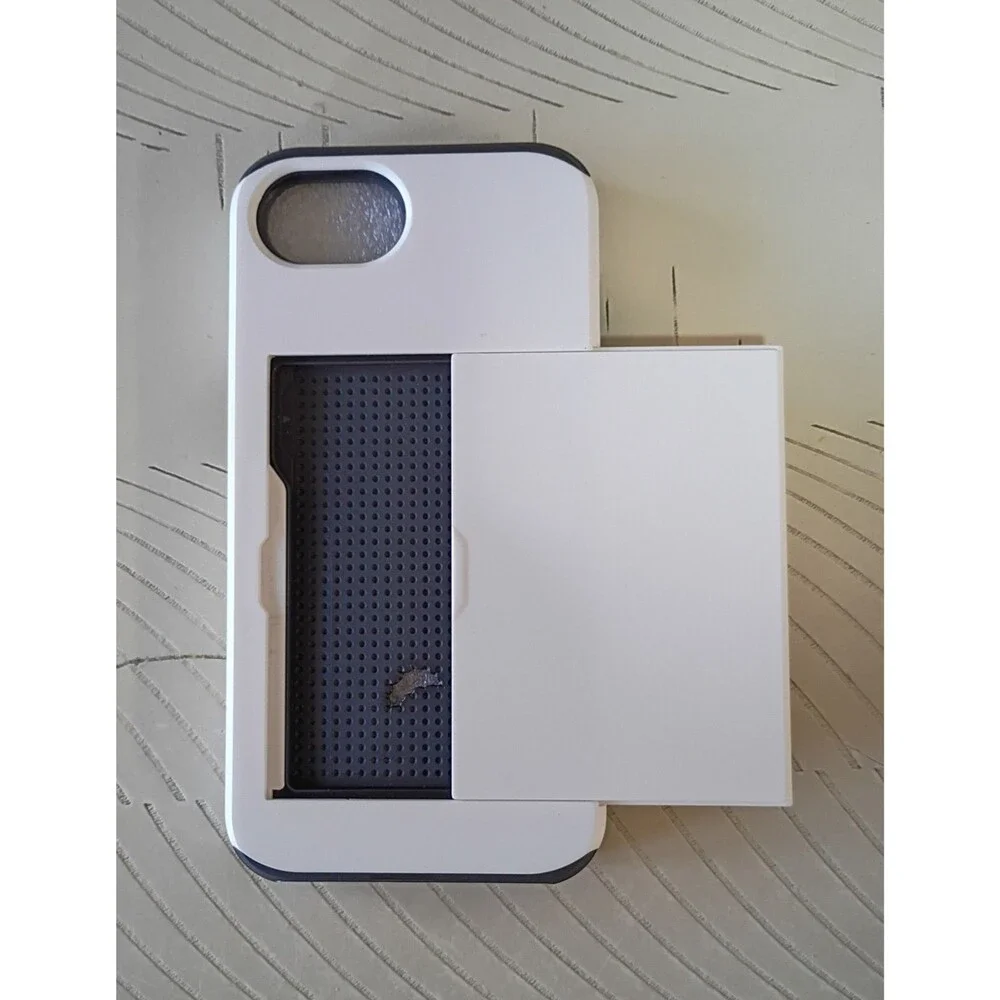Nvolnoe White/Black Back Case for Apple iPhone 16E 2025 with Card Slot